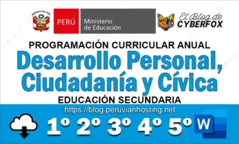Programación Curricular Anual Desarrollo Personal, Ciudadanía y Cívica Nivel Secundaria 3 Programación Curricular Desarrollo Personal Ciudadanía y Cívica