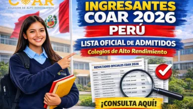 Ingresantes COAR 2026 Perú lista oficial de estudiantes admitidos a los Colegios de Alto Rendimiento